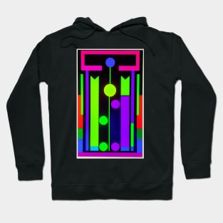 Day Glo Fluorescent Abstract Modern Hoodie